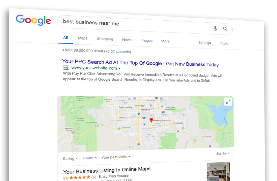 Google PPC Search Ad Example