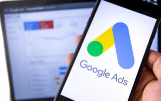 Google Ads on Mobile Device with Analytics on Laptop