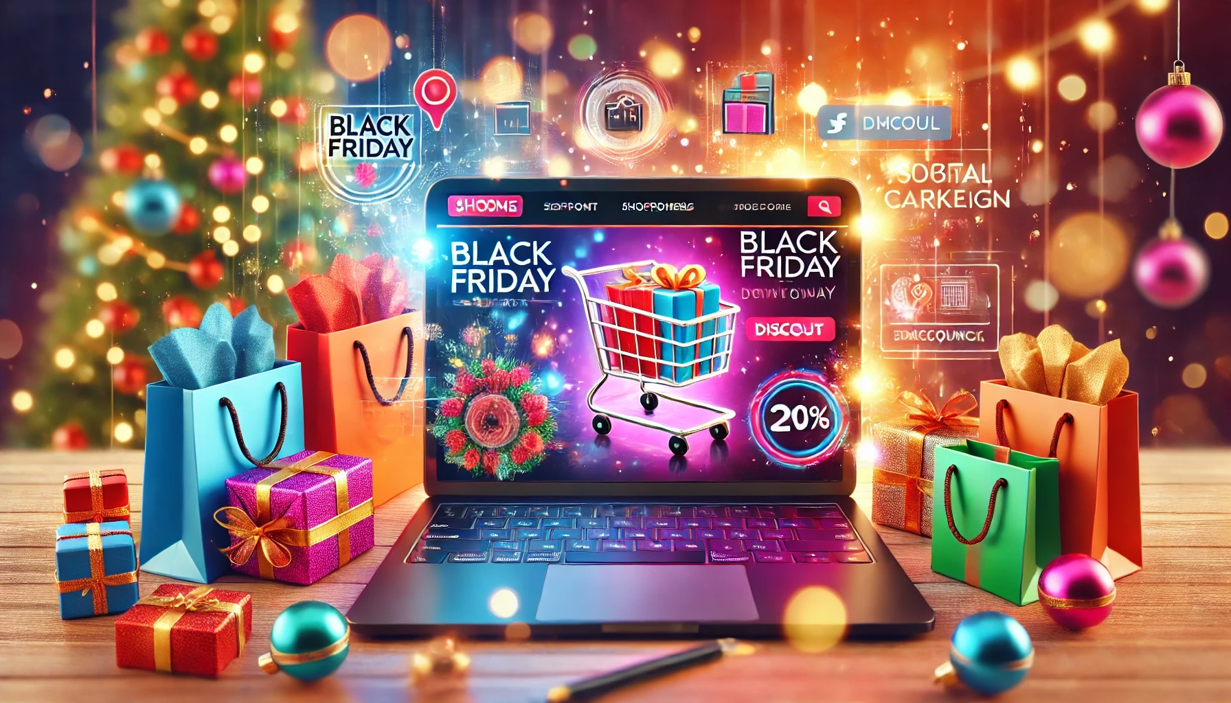 screenshot of computer showing features of black friday and cyber monday deals